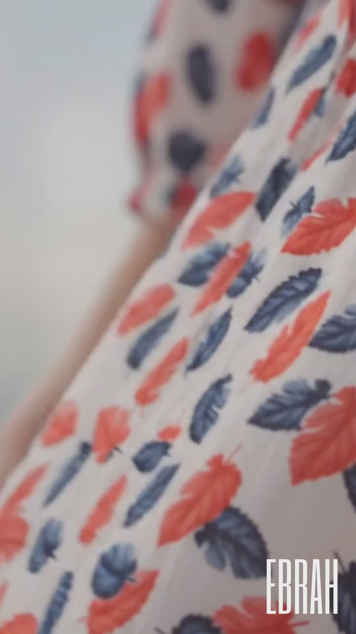 FROCK - LINEN AUTUM LEAVES
